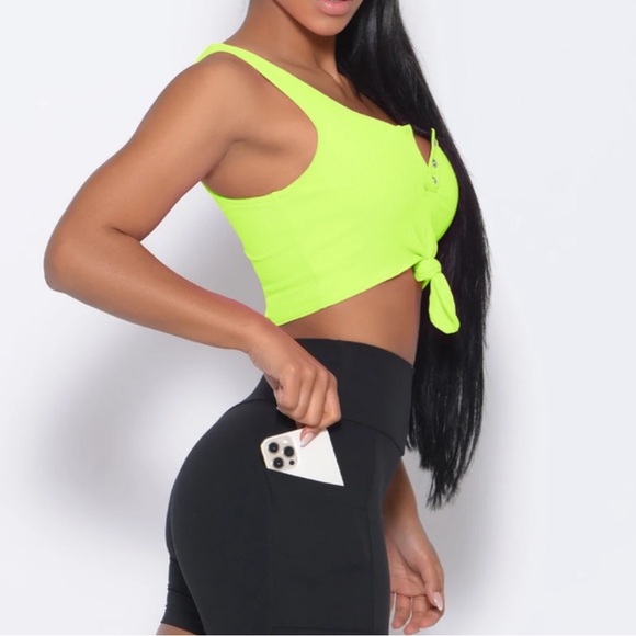 Bombshell neon green henley tank - Picture 2 of 4